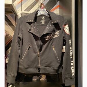RARE Disney Park’s Rock ‘n’ Roller Coaster Black Jacket NWOT Aerosmith